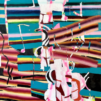 Galen Cheney, "Candy Striper," oil and spray enamel on canvas