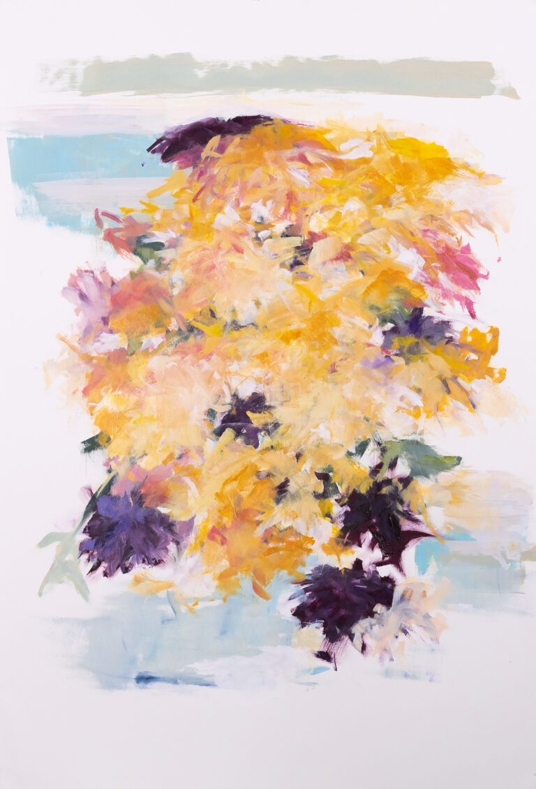 Liz Dexheimer, "Dahlia Flow I," acrylic and graphite on paper