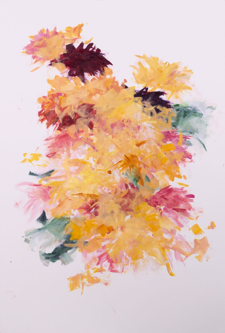 Liz Dexheimer, "Dahlia Flow IV," acrylic and graphite on paper