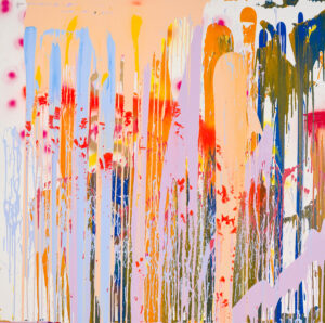 Michael Filan, "Losing Track of Time," enamel on canvas