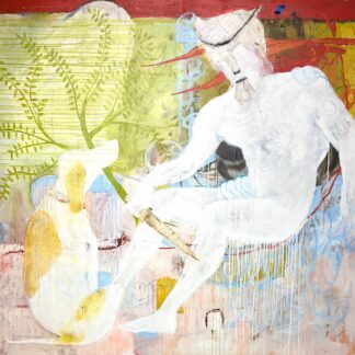 Michael Manning, "The Hound," acrylic and oil stick on canvas