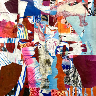 Galen Cheney, "Enfant Terrible," ink and acrylic on collaged paper