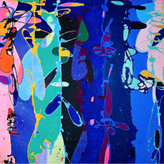 Peter Reginato, "With Blue," enamel on canvas