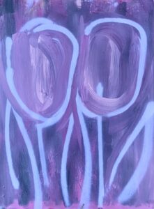 Thomas Libetti, "Tulips 1," acrylic and spray paint on paper