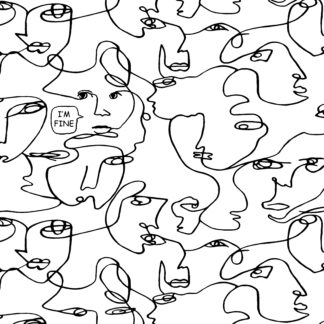 Julie Headland, "I'm Fine 455," acrylic on canvas