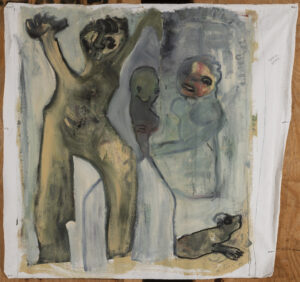 Claude Lawrence, "Mother Nature," acrylic on canvas, unstretched