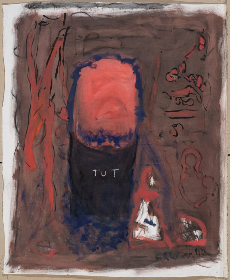 Claude Lawrence, "Hassans Dream (TUT)," acrylic on canvas, unstretched