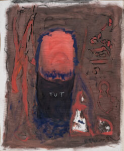 Claude Lawrence, "Hassans Dream (TUT)," acrylic on canvas, unstretched