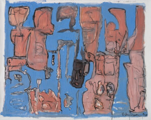 Claude Lawrence, "Source Extraction," acrylic on canvas, unstretched