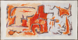Claude Lawrence, "Station Verso," acrylic on canvas, unstretched
