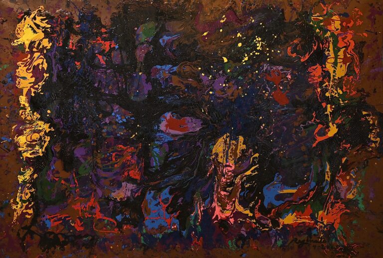 Peter Reginato, "Three Musicians-Miles, Coltrane, Ornette," enamel on canvas