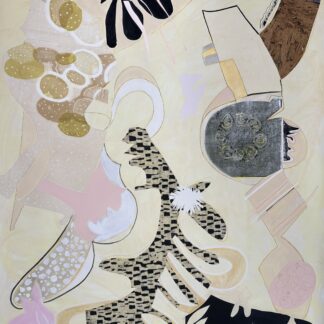 Mary Manning, "Whispering in the Garden," mixed media on paper