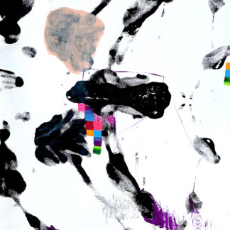 Galen Cheney, "Tracks," acrylic on paper