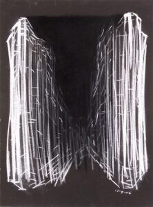 Galen Cheney, "Broken City Series 4," pastel on stonehenge paper