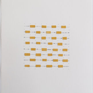 Bastienne Schmidt, "Gold Grids 1," mixed media on paper