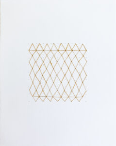 Bastienne Schmidt, "Gold Grids 8," mixed media on paper