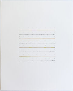 Bastienne Schmidt, "Gold Grids 9," mixed media on paper