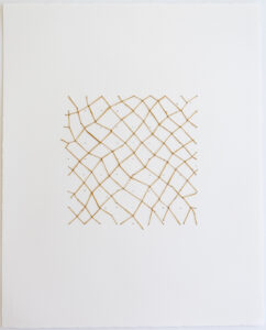 Bastienne Schmidt, "Gold Grids 12," mixed media on paper