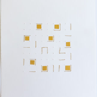 Bastienne Schmidt, "Gold Grids 13," mixed media on paper