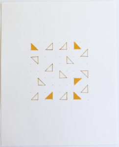 Bastienne Schmidt, "Gold Grids 15," mixed media on paper