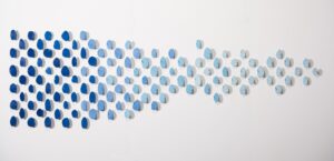 Carolina Sardi, "Boston Blue," painted steel