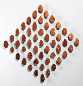 Carolina Sardi, "Copper in a Diamond Shape," painted steel