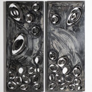 Carolina Sardi, "Nesting," steel with patina and wax