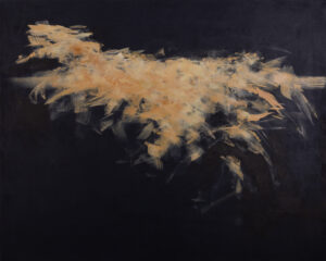 Liz Dexheimer, "Pleiades Ochre," acrylic, graphite on canvas