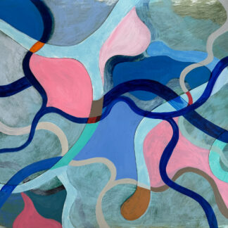 Rebecca Welz, "Rose," acrylic paint, colored pencil and rice paper collage