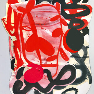 Hugh O'Donnell, "Blood Bloom," ink on paper collage