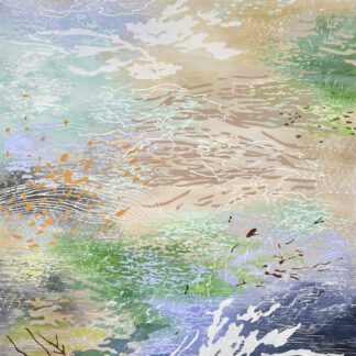 Laura Fayer, "Sea Cliff Afternoon," acrylic and japanese paper on canvas