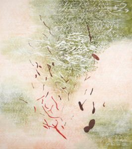 Laura Fayer, "Sea Glass," acrylic and rice paper on canvas