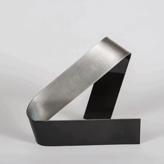 Joe Gitterman, "Poised 2," painted stainless steel