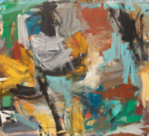 Ethan Newman, "Residual Noise," acrylic and collage on canvas