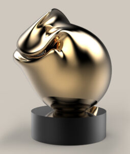 Santiago Lozano, "Ready for My Date," cast bronze