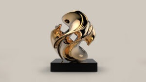 Santiago Lozano, "I Feel That You Get Me," cast bronze