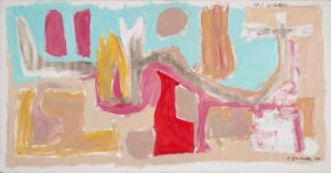 Claude Lawrence, "Mas Well," acrylic on canvas, unstretched