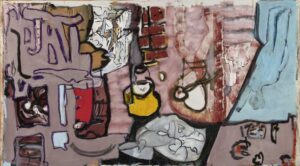 Claude Lawrence, "Wonderwall," acrylic on canvas (unstretched)