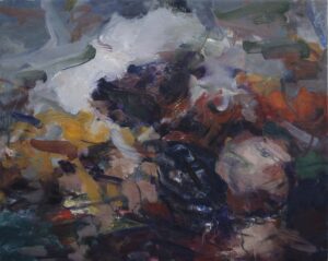 Dana Saulnier, "Untitled 13126," oil on paper on panel