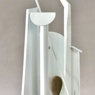Gunnar Theel, "S303," welded steel painted, stone, brass