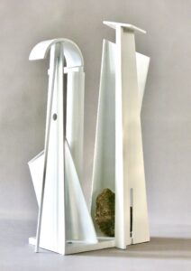 Gunnar Theel, "S304," welded steel painted, stone, brass
