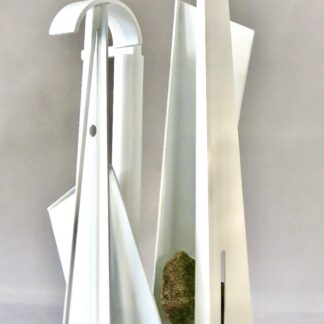 Gunnar Theel, "S304," welded steel painted, stone, brass