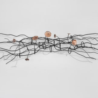 Rebecca Welz, "Copper Lotus," steel, copper